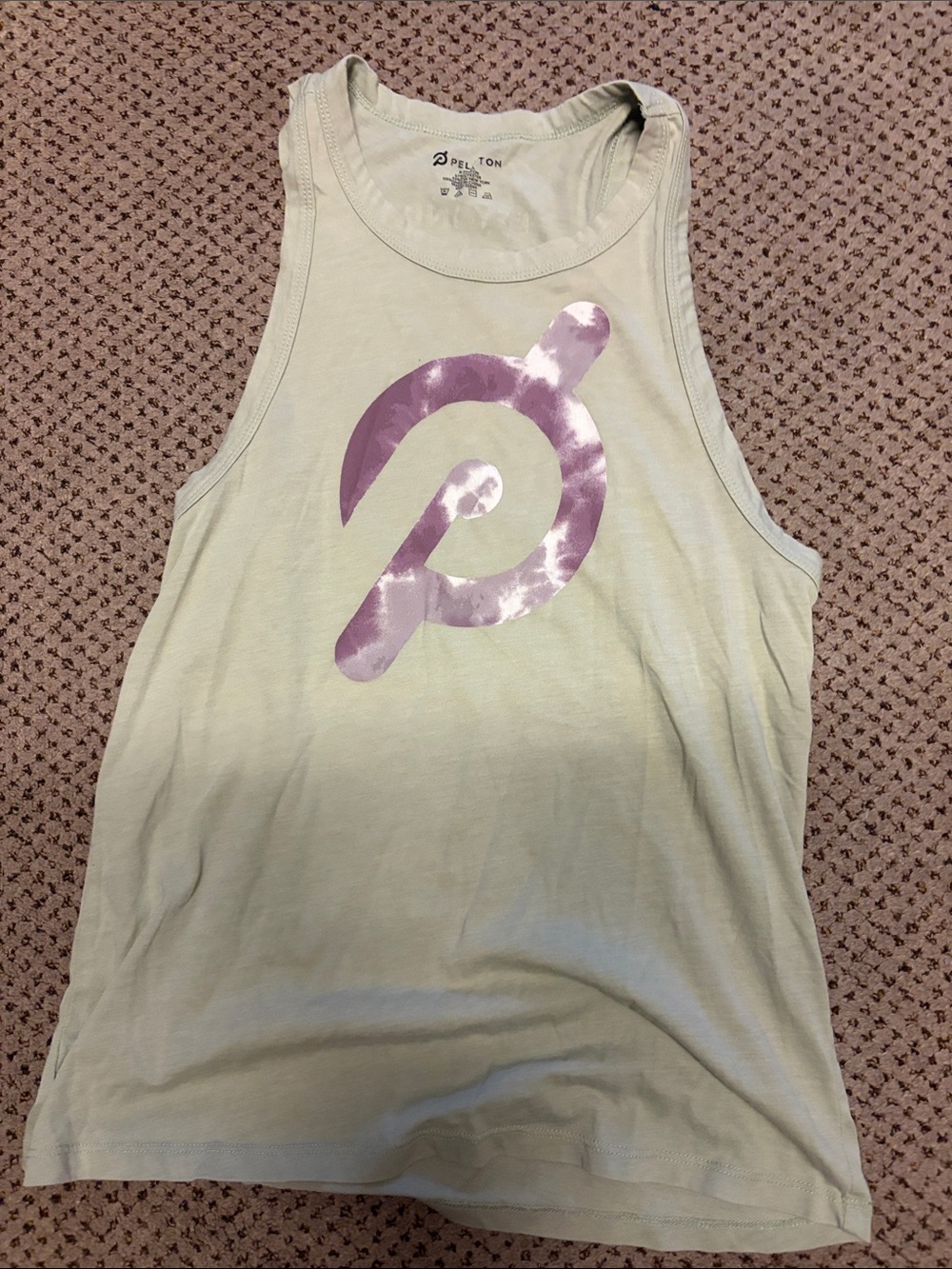 Peloton Light Green Tank with Purple Logo